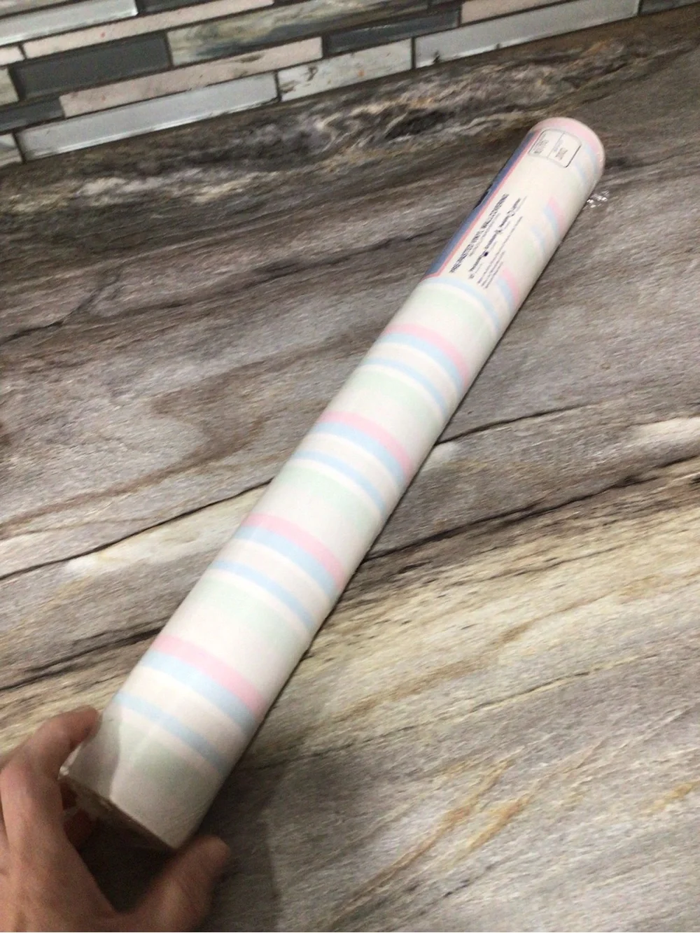 Vintage 1980s Storeys Home Lover Pastel Stripe Vinyl Wallpaper Roll Sealed UK.